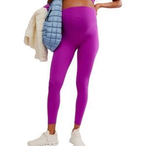 Free People x Hatch Never Better High Rise Maternity Leggings Berry Large NWT